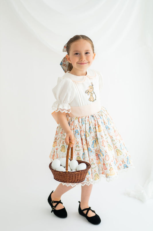 Bunny Embroidered Easter Dress (PRE- ORDER)