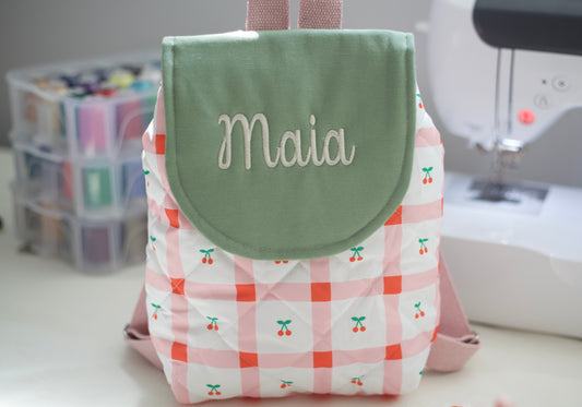 Cherry Quilted Backpack