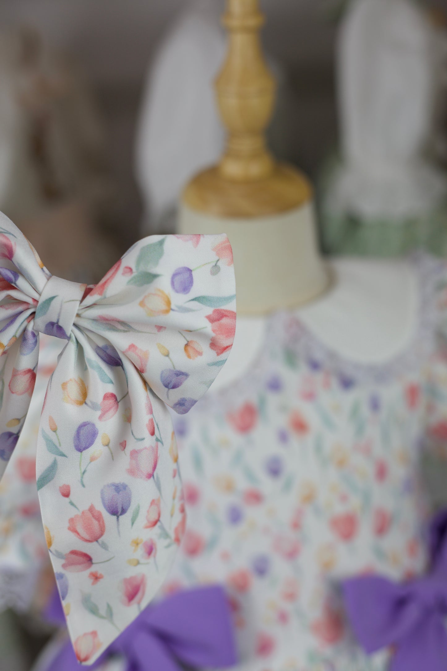 Tulip Pattern Fabel Bow 🌷🎀