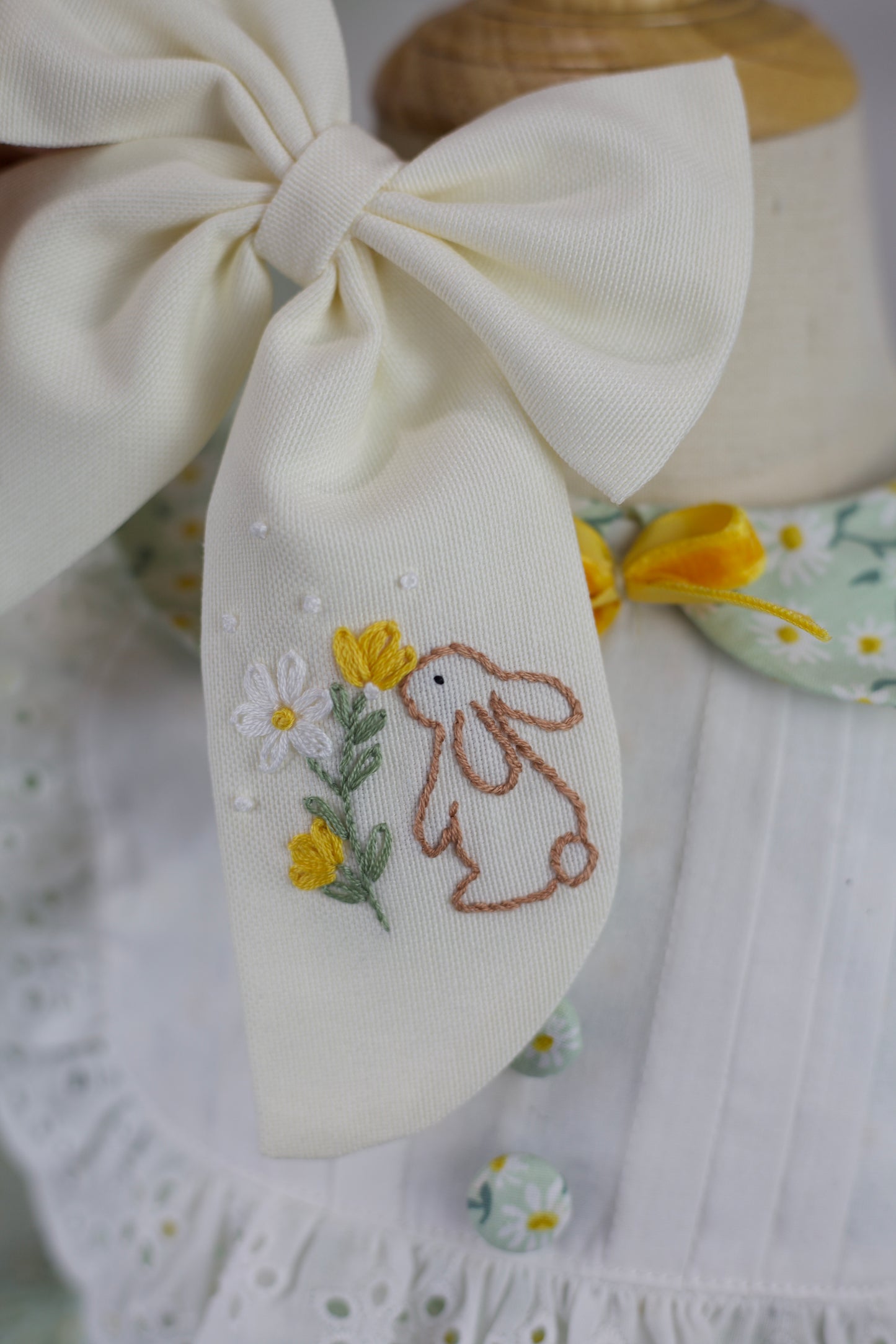 Hand embroidered Personalized Easter Bow π°π