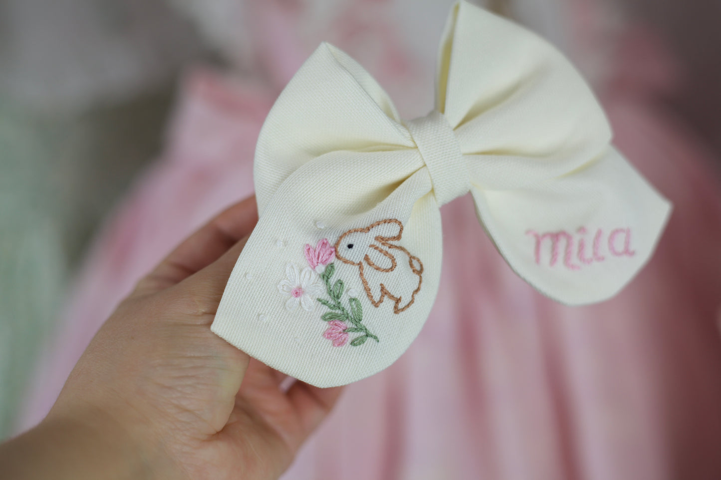 Small Personalized Easter Hair Bow π°π