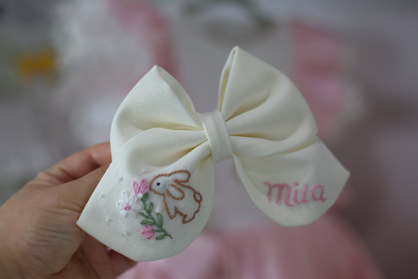Small Personalized Easter Hair Bow π°π