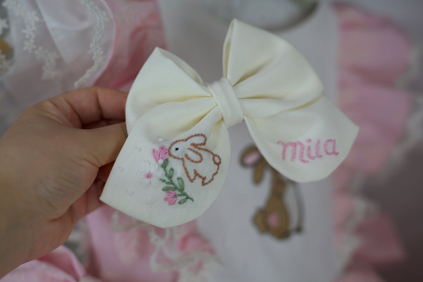 Small Personalized Easter Hair Bow π°π