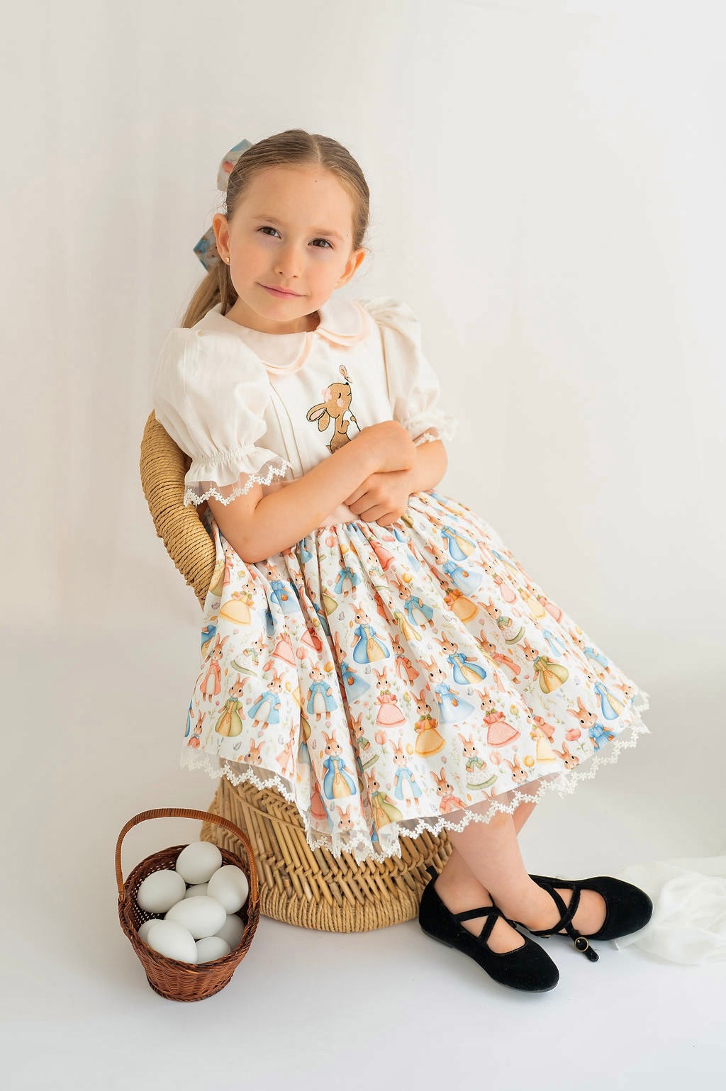 Bunny Embroidered Easter Dress (PRE- ORDER)
