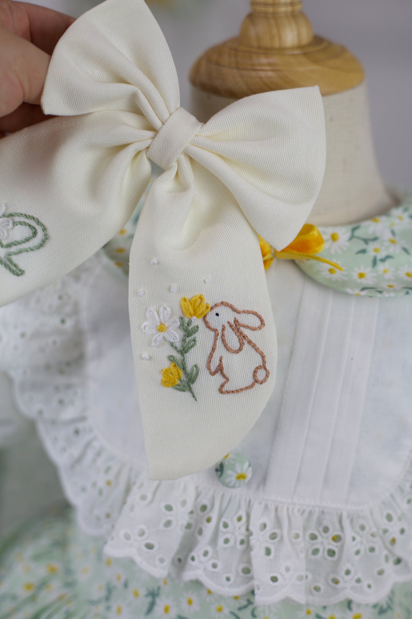 Hand embroidered Personalized Easter Bow π°π