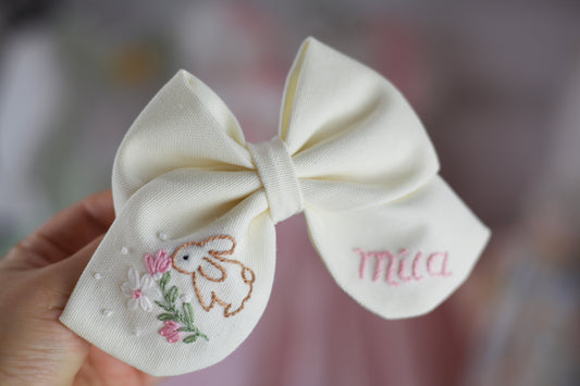 Small Personalized Easter Hair Bow ๐ฐ๐