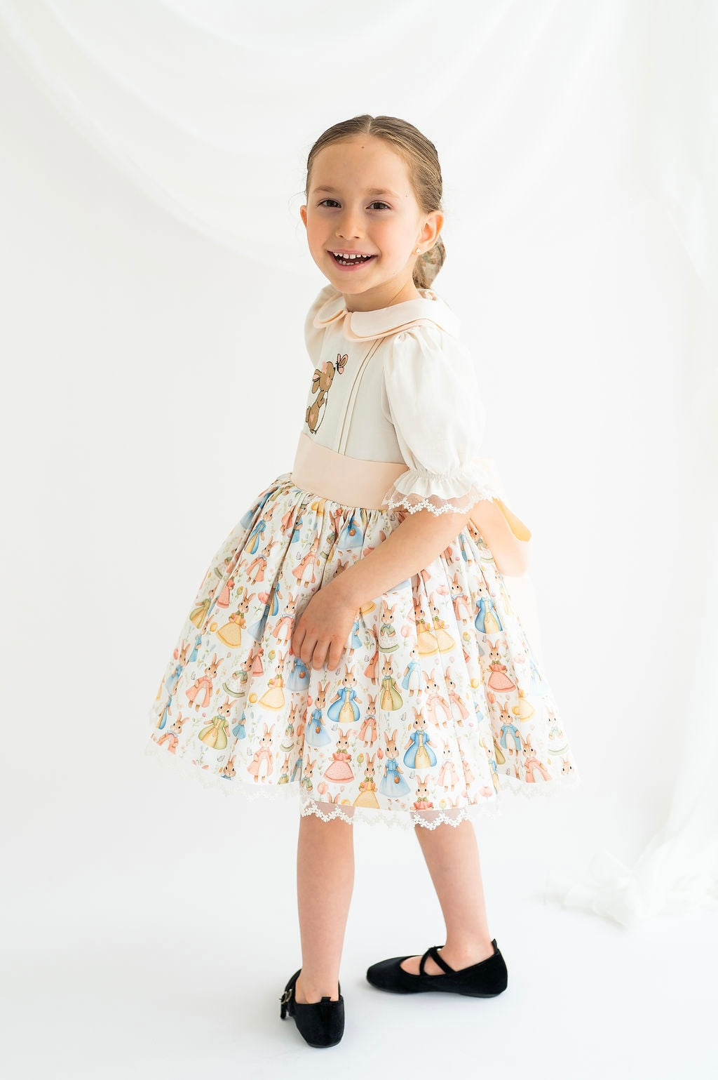Bunny Embroidered Easter Dress (PRE- ORDER)