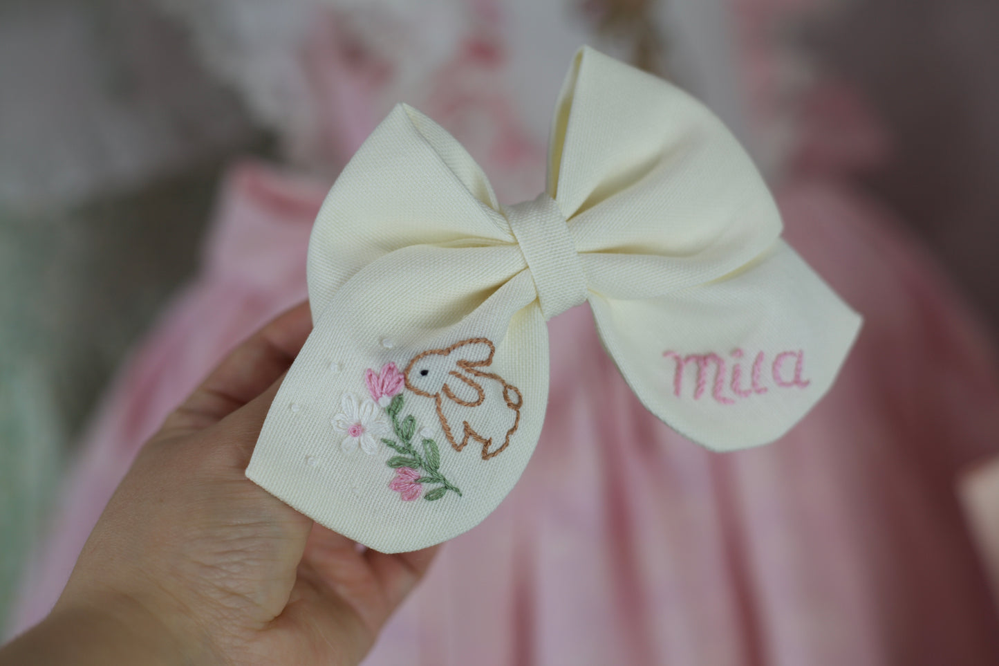 Small Personalized Easter Hair Bow π°π