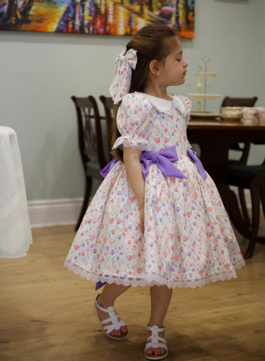 Springtime Tulip Bow Dress (PRE-ORDER)