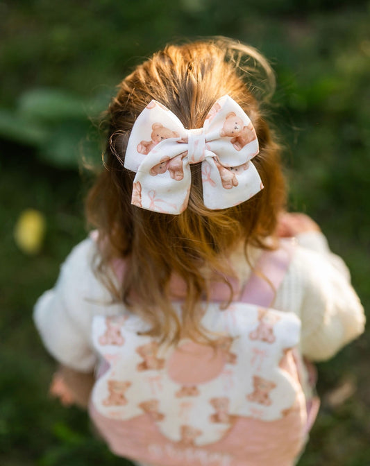 Teddy toddler bow
