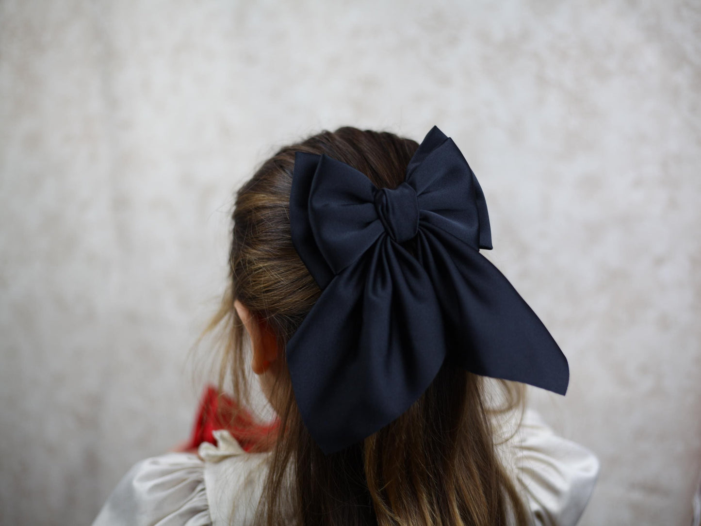 Satin Christmas Hair Bow