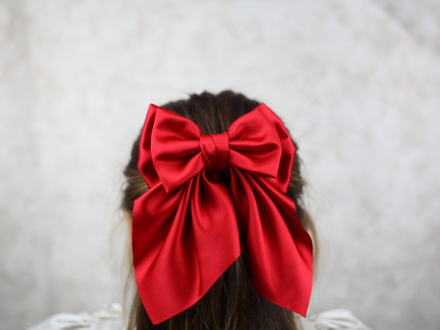 Satin Christmas Hair Bow