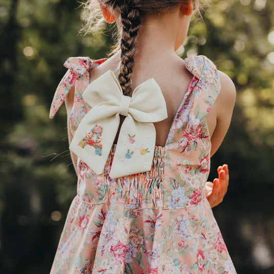 Hand Embroidered Custom Initial Bow