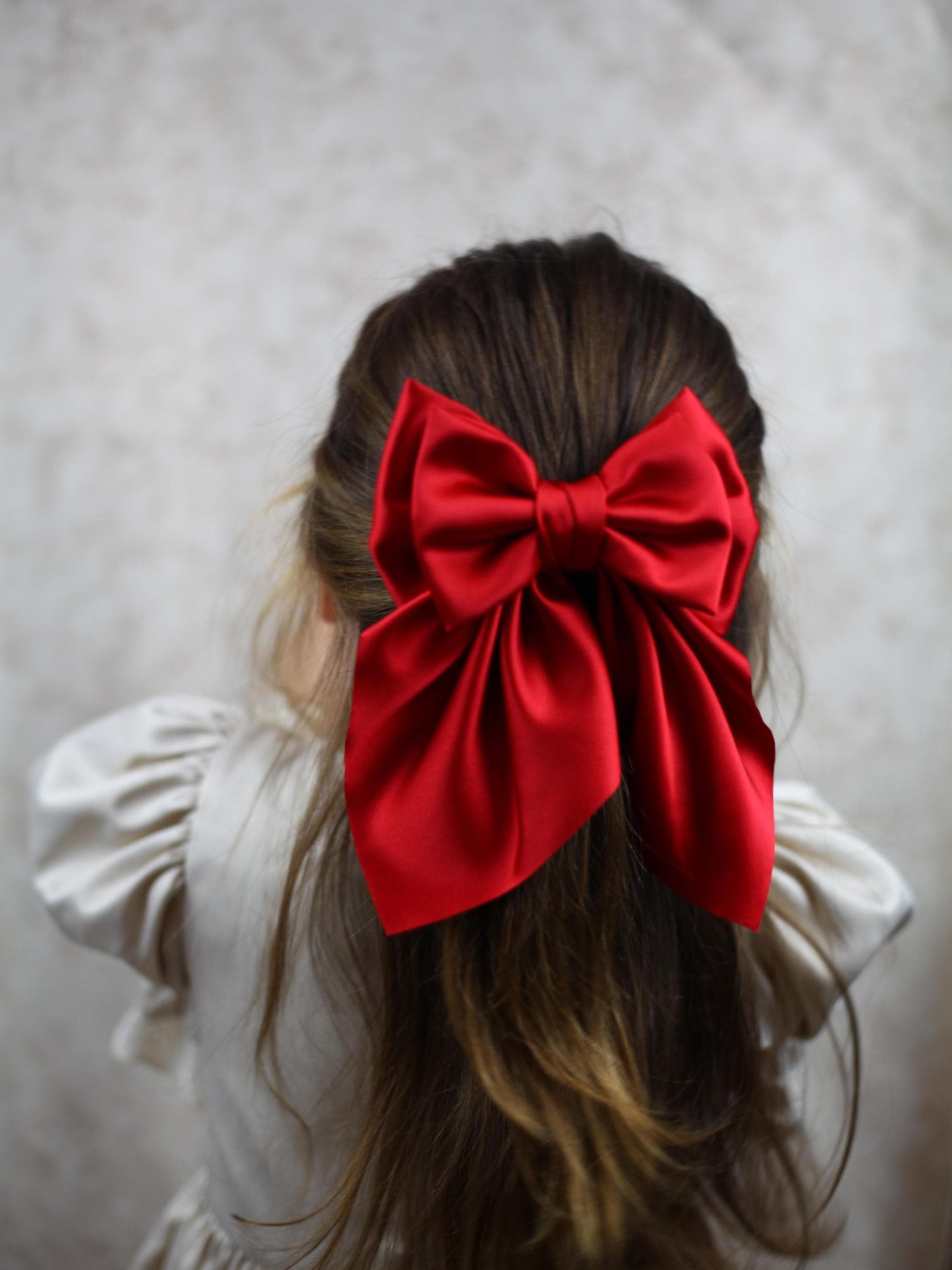 Satin Christmas Hair Bow
