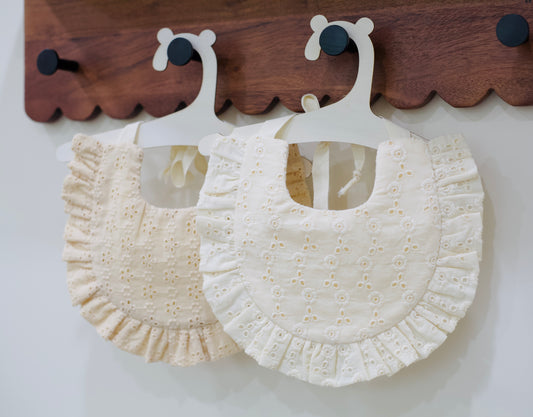 Cotton Eyelet Baby Bib Set