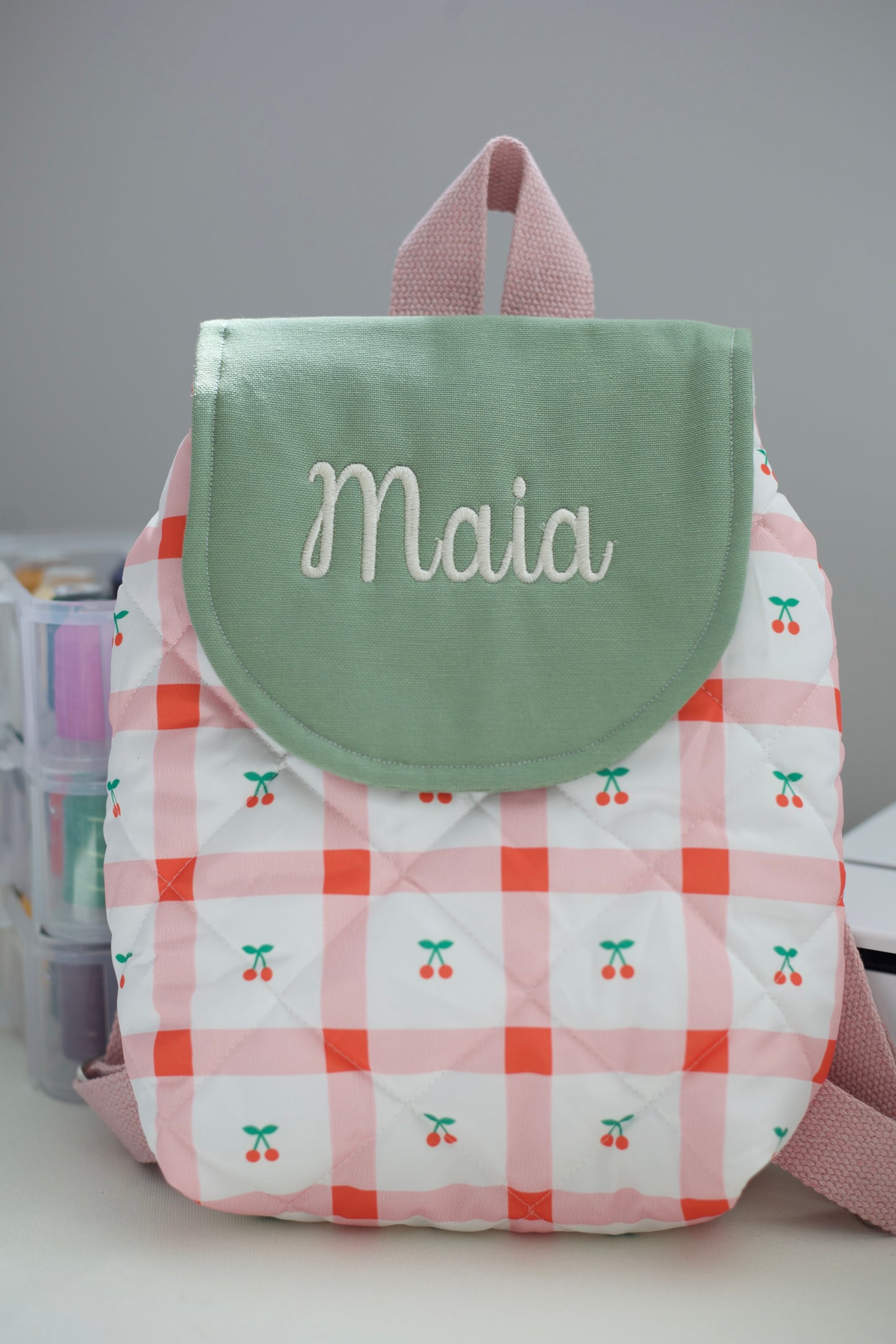 Cherry Quilted Backpack