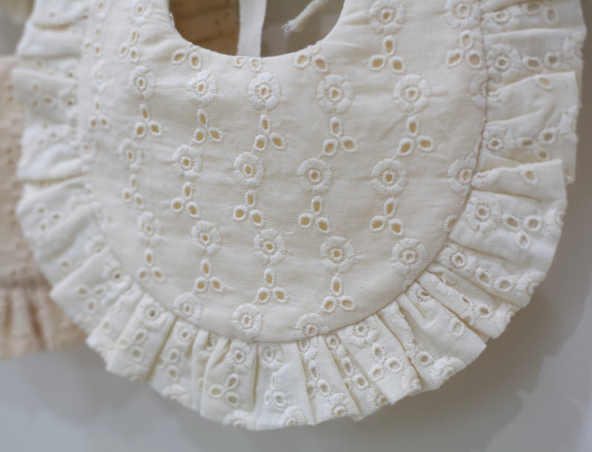 Cotton Eyelet Baby Bib Set
