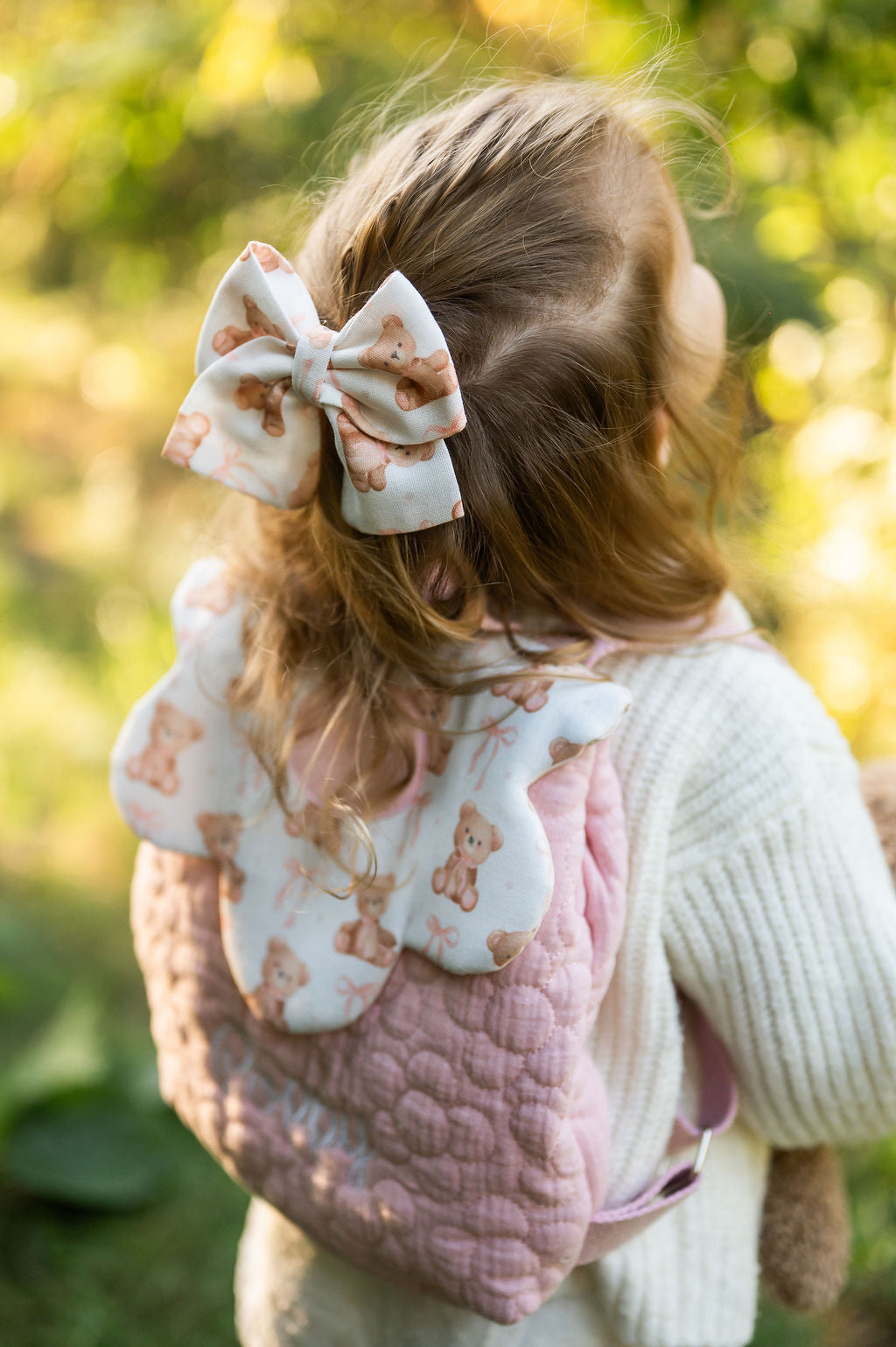 Teddy toddler bow