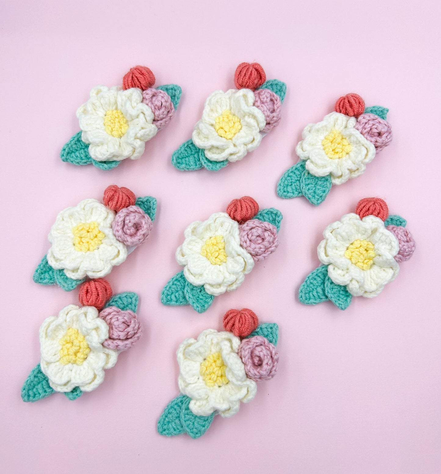 Hand crocheted floral Baby Headband