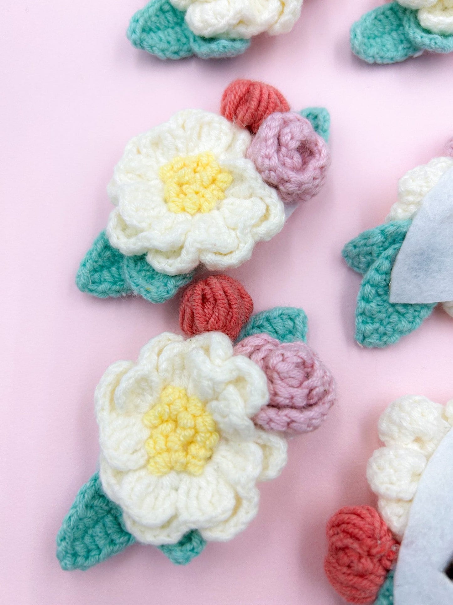 Hand crocheted floral Baby Headband