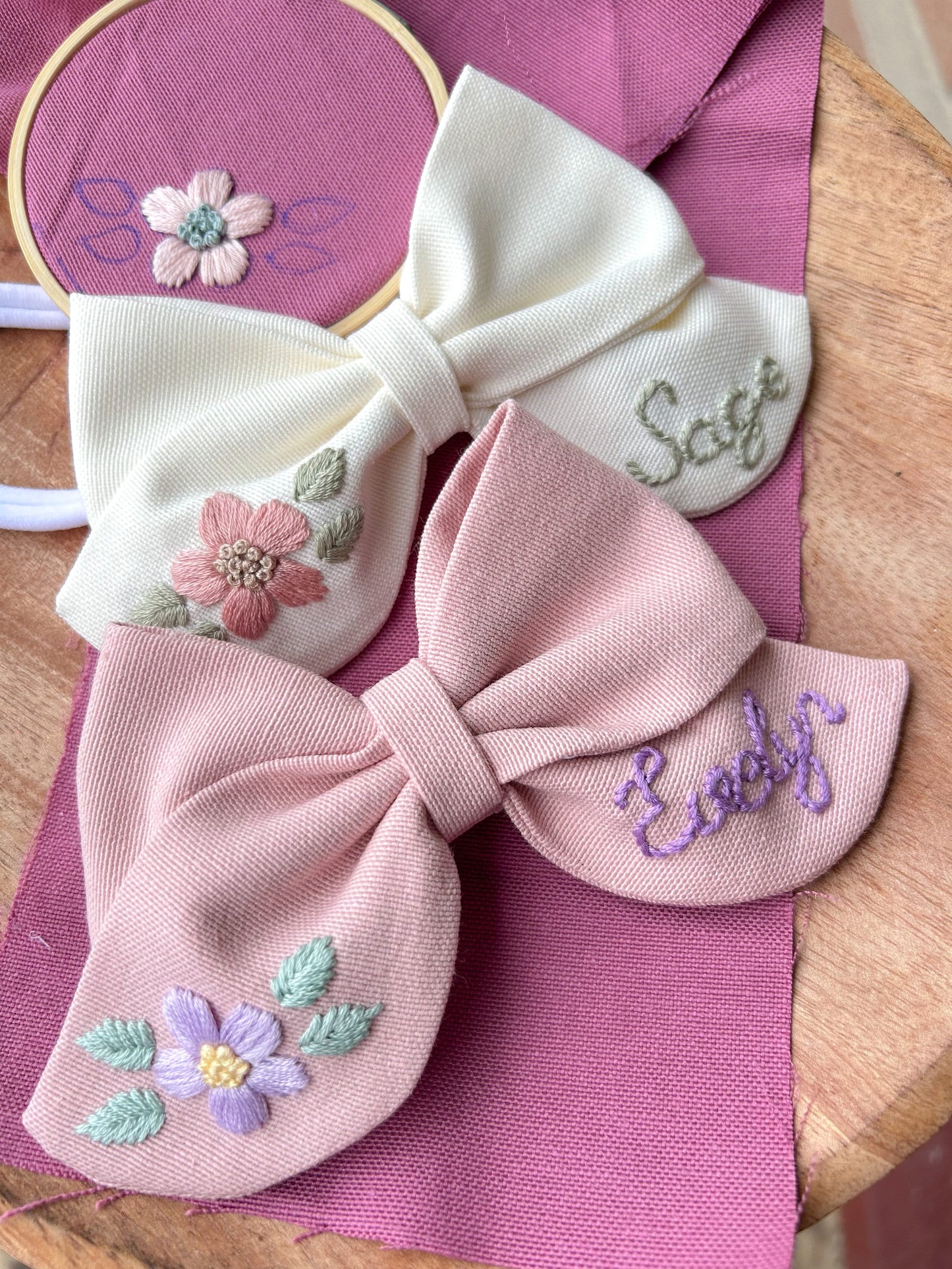 Custom name hair bow