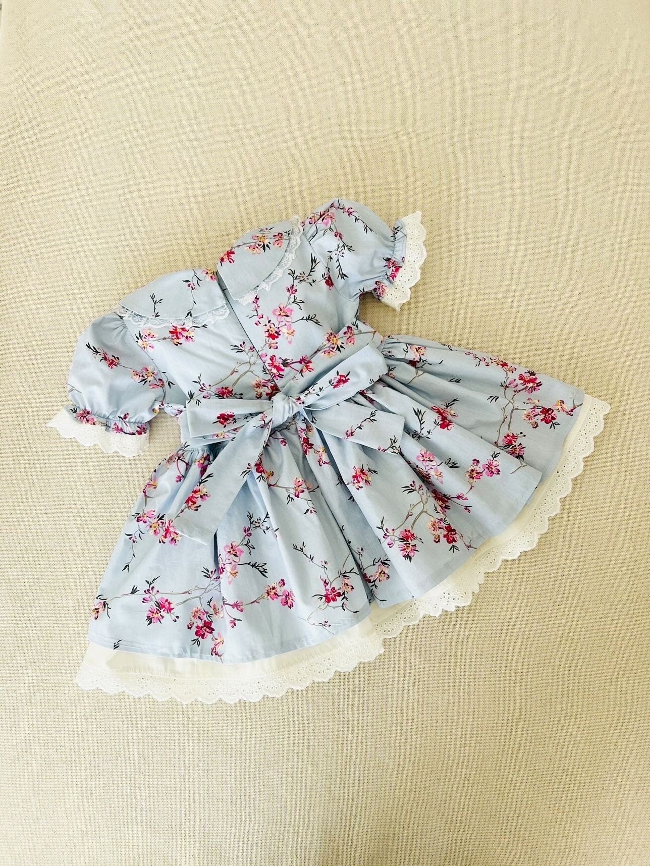 Peter Pan Collar Cherry Blossom Dress – THE LITTLE PETALS Peter Pan Collar Cherry Blossom Dress – THE LITTLE PETALS