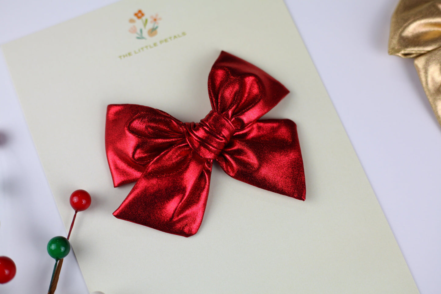 Glossy Christmas hair bows