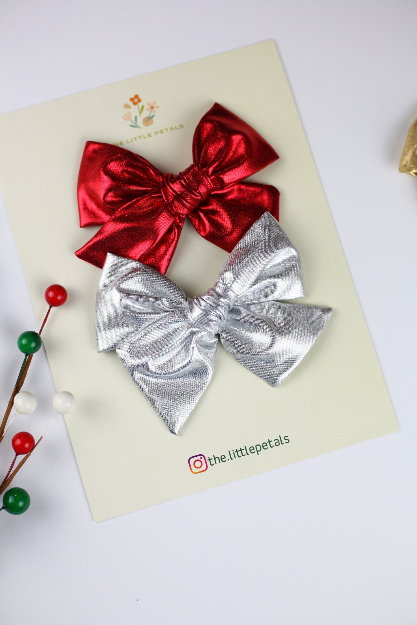 Glossy Christmas hair bows