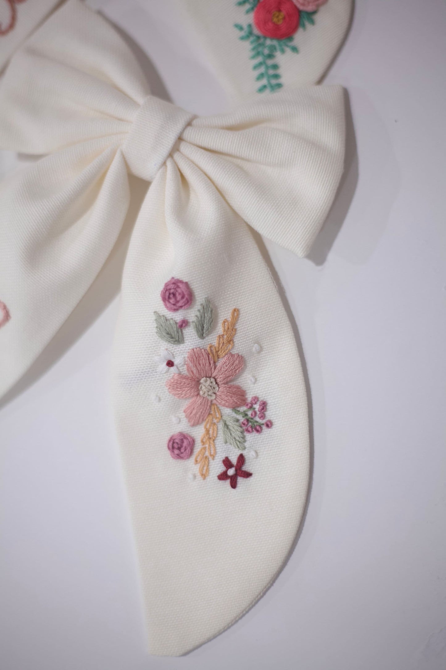 personalized floral initial bow