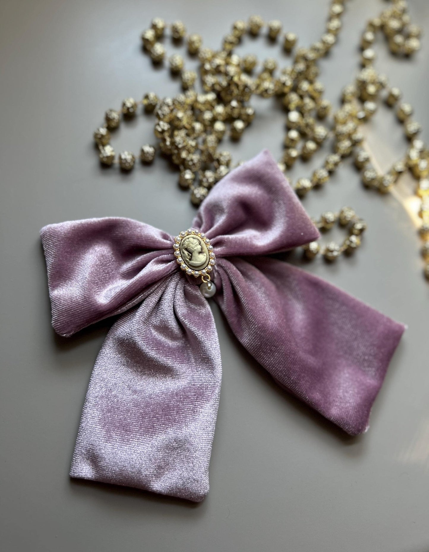 pink velvet bow