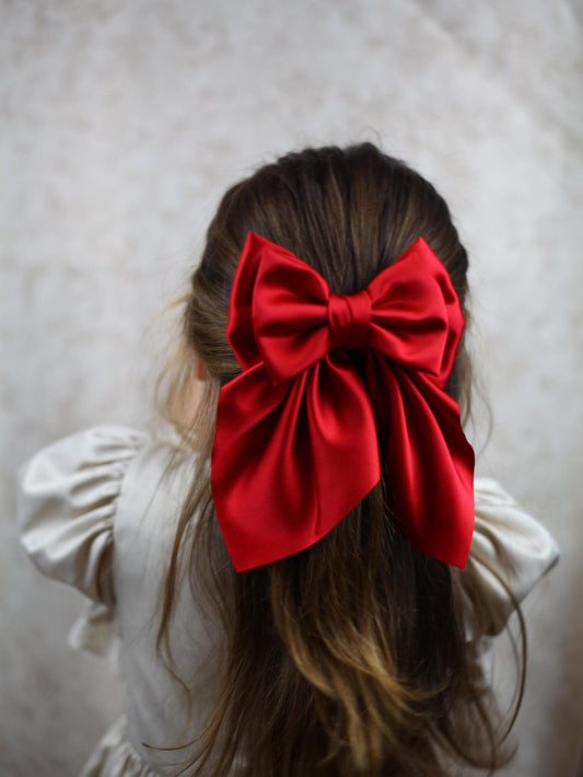 Satin Christmas hair bow